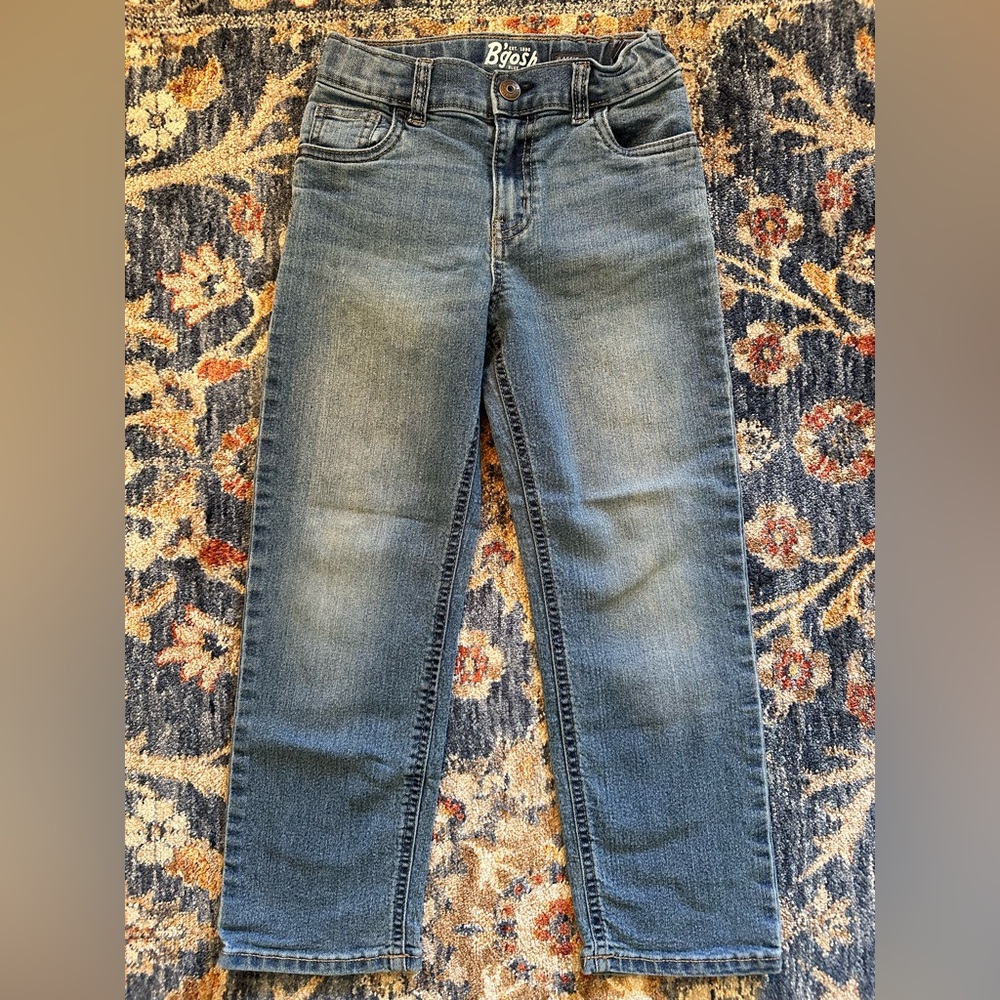 Osh Kosh kids blue denim classic style jeans size 6 regular adjustable waist